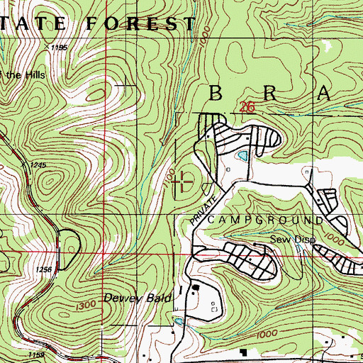 Topographic Map of Long Bald, MO