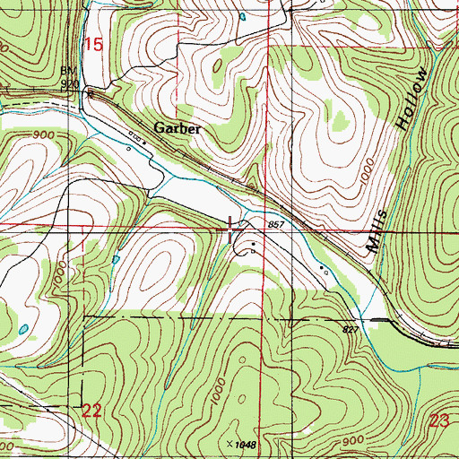 Topographic Map of Possum Haw Hollow, MO