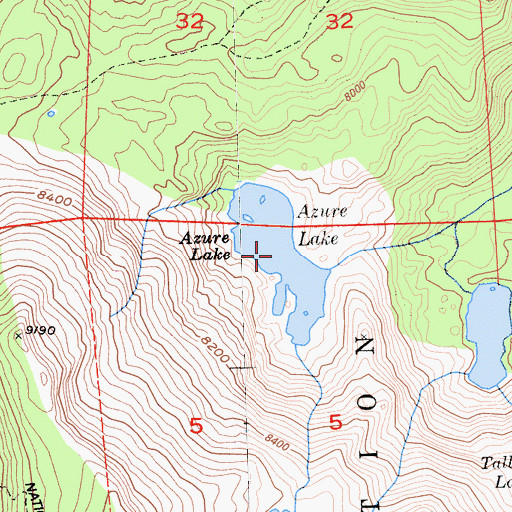 Topographic Map of Azure Lake, CA