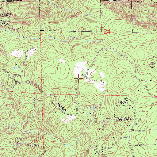 Topographic Map of B-Four Ranch, CA