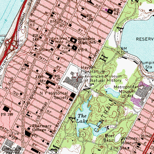 Topographic Map of Manhattan Square (historical), NY
