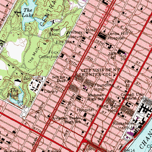 Topographic Map of Hamilton Square (historical), NY
