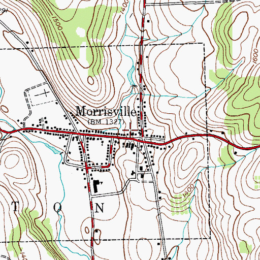 Topographic Map of Brooks Hall, NY