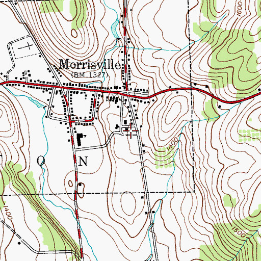 Topographic Map of Marshall Hall, NY
