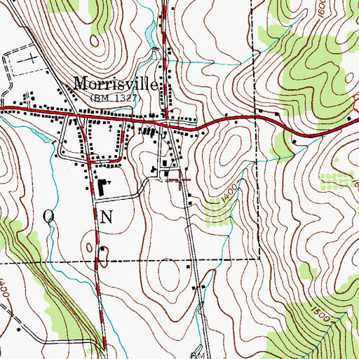 Topographic Map of Oneida Hall, NY