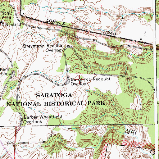 Topographic Map of Balcarres Redoubt (historical), NY
