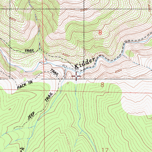Topographic Map of Babs Fork, CA
