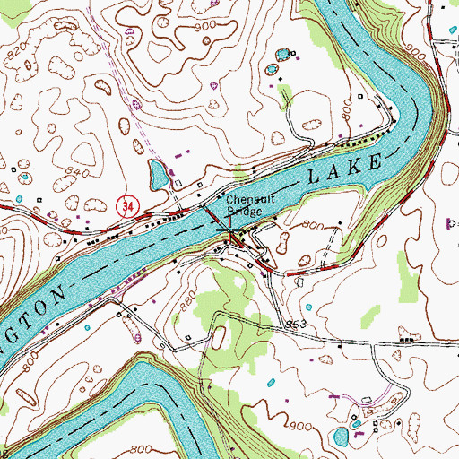 Topographic Map of Chenault Bridge, KY