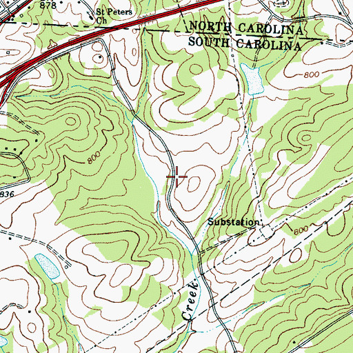 Topographic Map of Blacksburg Quarry, SC