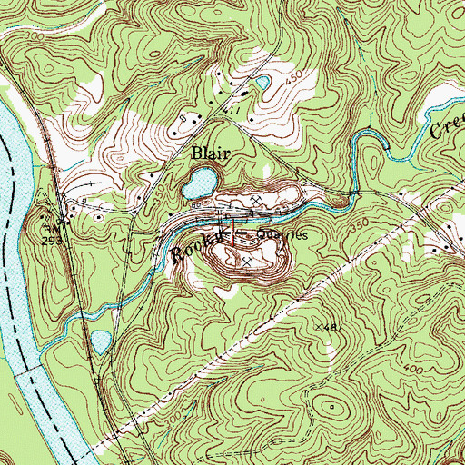 Topographic Map of Blair Quarry, SC
