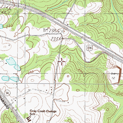 Topographic Map of Gray Court Quarry, SC