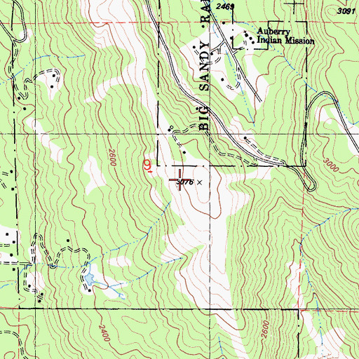 Topographic Map of Backbone Mountain, CA