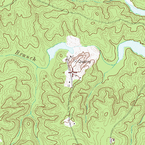 Topographic Map of Greenwood Quarry, SC