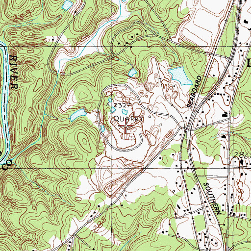 Topographic Map of Lakeside Quarry, SC