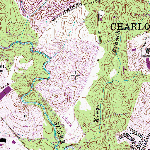 Topographic Map of Pineville Quarry, NC