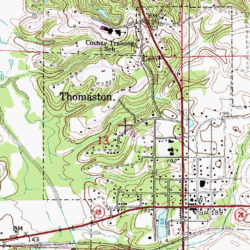 Topographic Map of Thomaston Colored Institute (historical), AL
