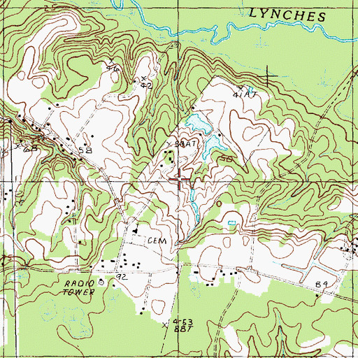Topographic Map of Stone Ranch, SC