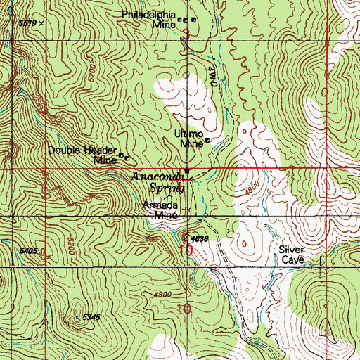 Topographic Map of Anaconda Spring, AZ