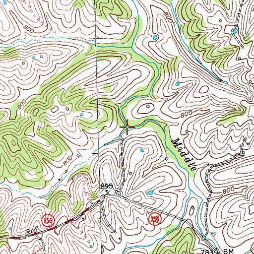 Topographic Map of Middle Fork, KY