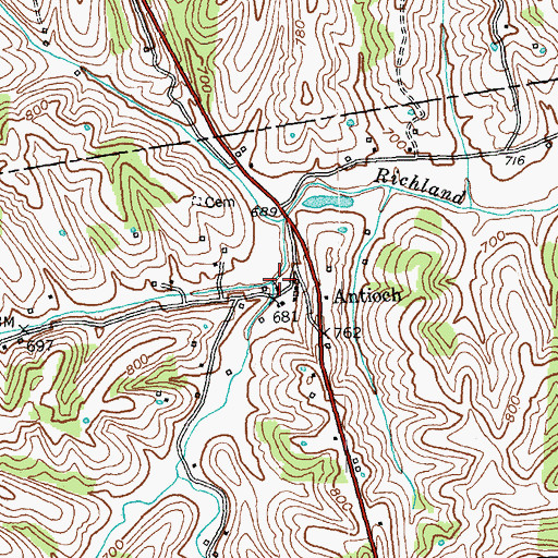 Topographic Map of Moonshine Hollow, KY