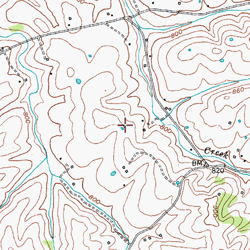 Topographic Map of Oak Shade Farm (historical), KY