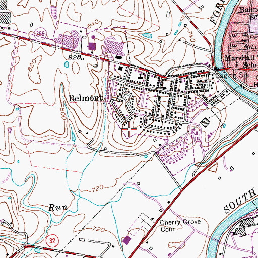 Topographic Map of Pleasant View Farm (historical), KY