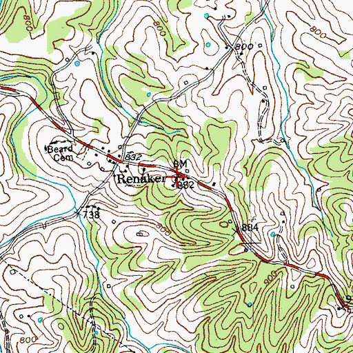 Topographic Map of Renaker School (historical), KY