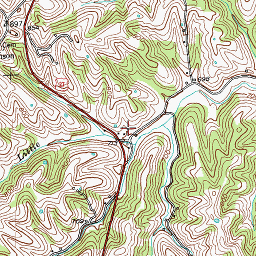 Topographic Map of Richland Post Office (historical), KY