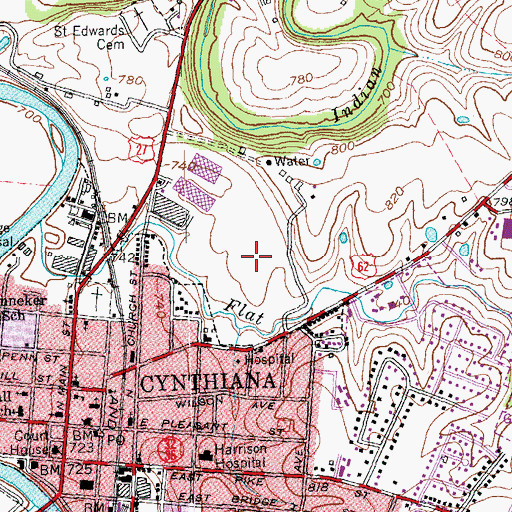 Topographic Map of Ridgeway Farm (historical), KY