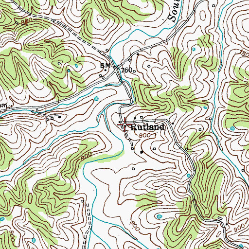 Topographic Map of Rutland Post Office (historical), KY
