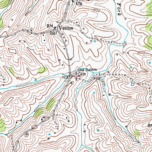 Topographic Map of Salem Christian Church (historical), KY