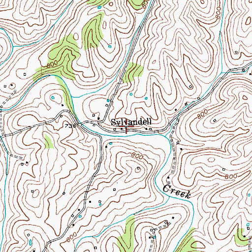 Topographic Map of Silvendell Post Office (historical), KY