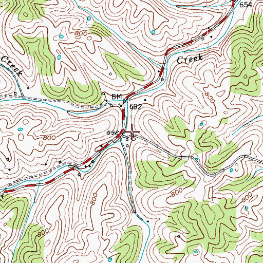 Topographic Map of Smitsonville Post Office (historical), KY