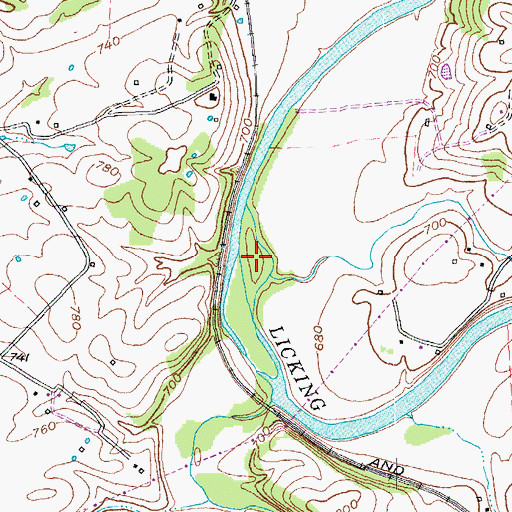 Topographic Map of Sugar Tree Grove, KY