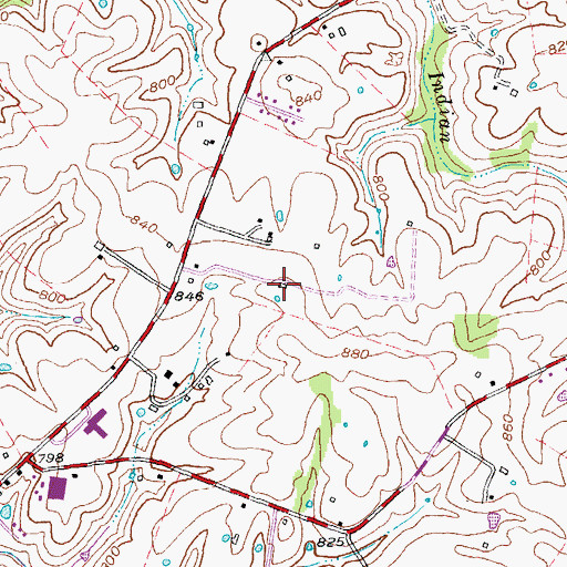 Topographic Map of The Oaks Farm (historical), KY