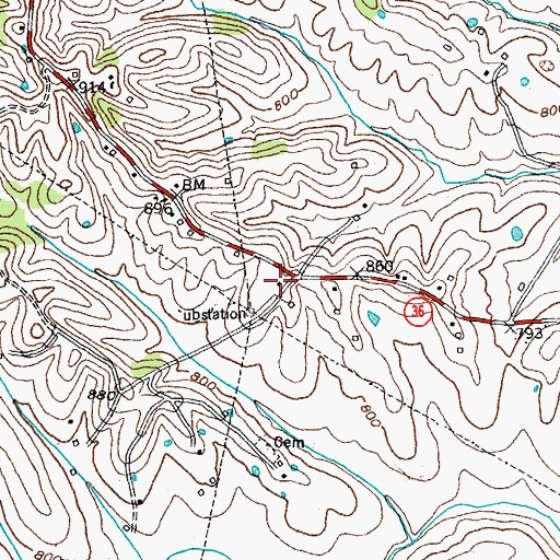 Topographic Map of Tricum School (historical), KY