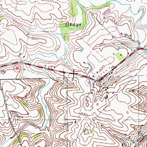 Topographic Map of Walnut School (historical), KY