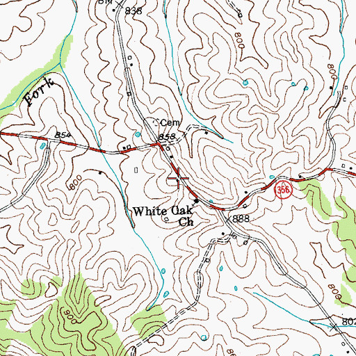 Topographic Map of White Oak School (historical), KY