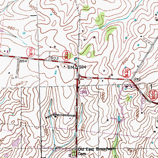 Topographic Map of Beckboro Post Office (historical), KY