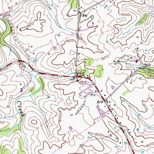 Topographic Map of Burns School (historical), KY