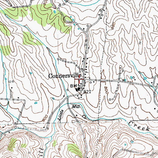Topographic Map of Connersville Post Office (historical), KY