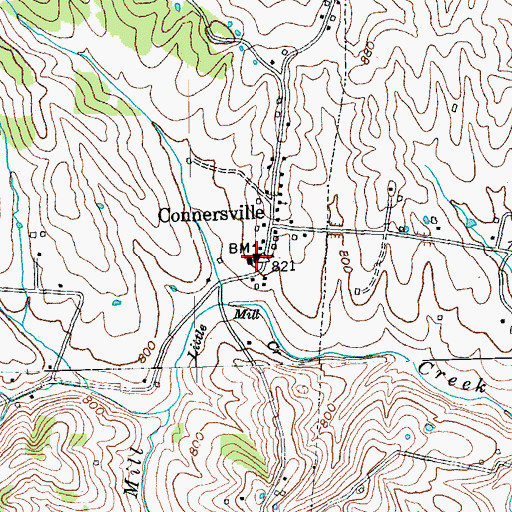 Topographic Map of Connersville School (historical), KY