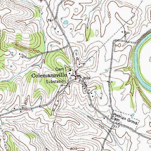 Topographic Map of Conway School (historical), KY