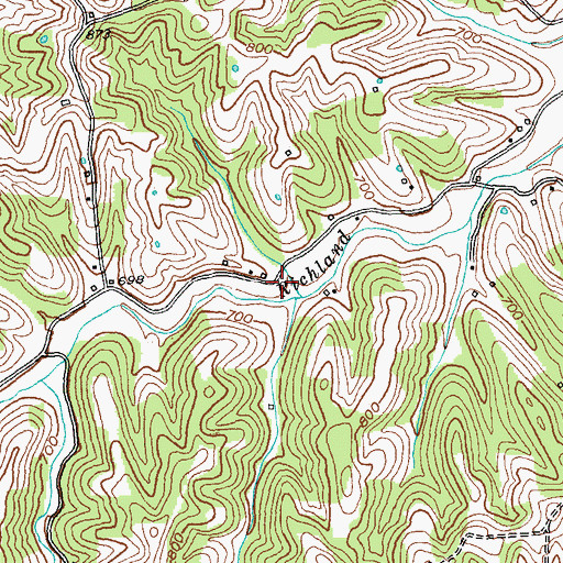 Topographic Map of Crow Methodist Chapel (historical), KY