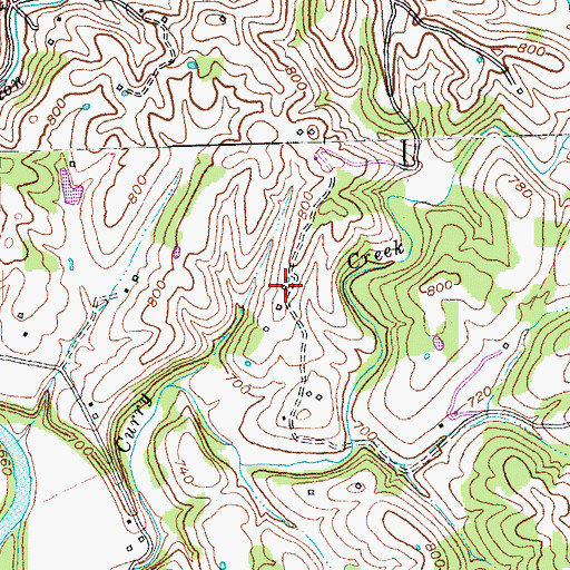 Topographic Map of Currys Run Post Office (historical), KY