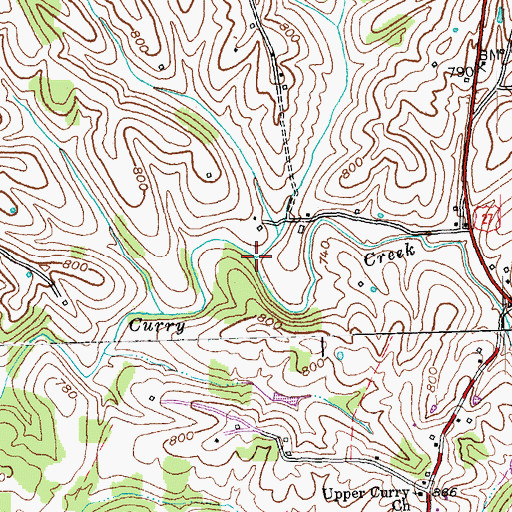 Topographic Map of Eleanor Run, KY