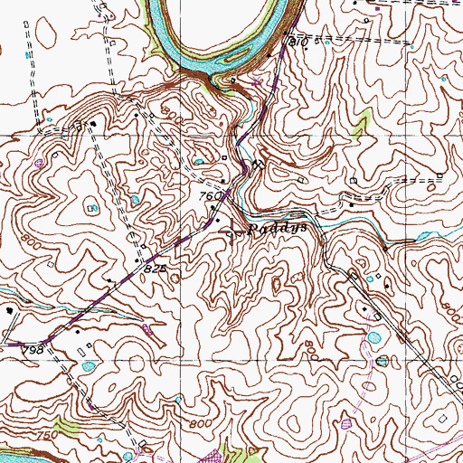 Topographic Map of Evergreen Valley Farm (historical), KY