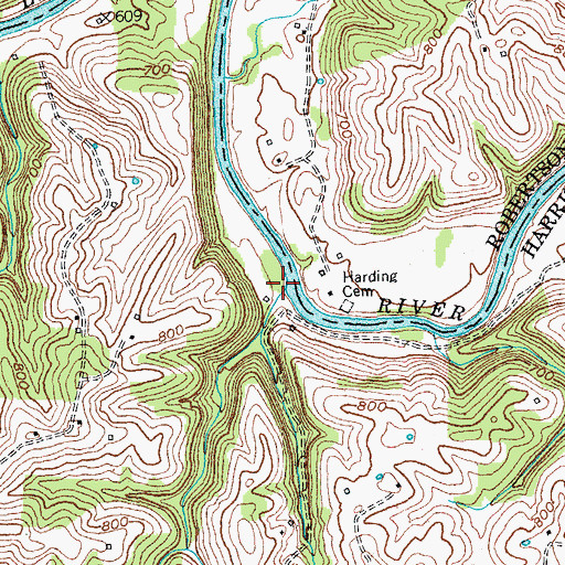 Topographic Map of Hardins Ferry (historical), KY