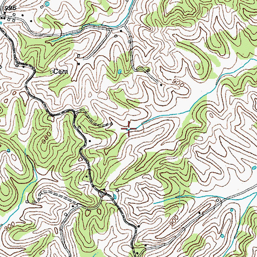 Topographic Map of Hoggard Lake, KY