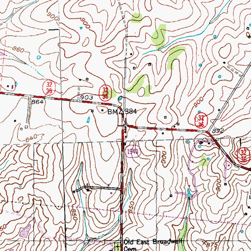 Topographic Map of Jones Shop (historical), KY